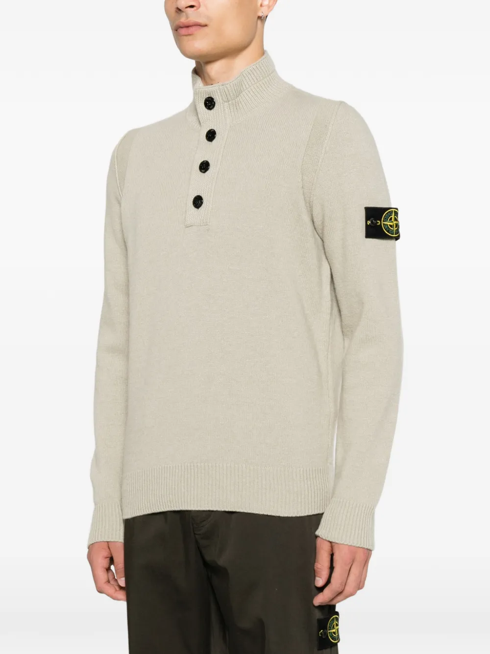 Stone Island 5100040 lambswool sweater Beige