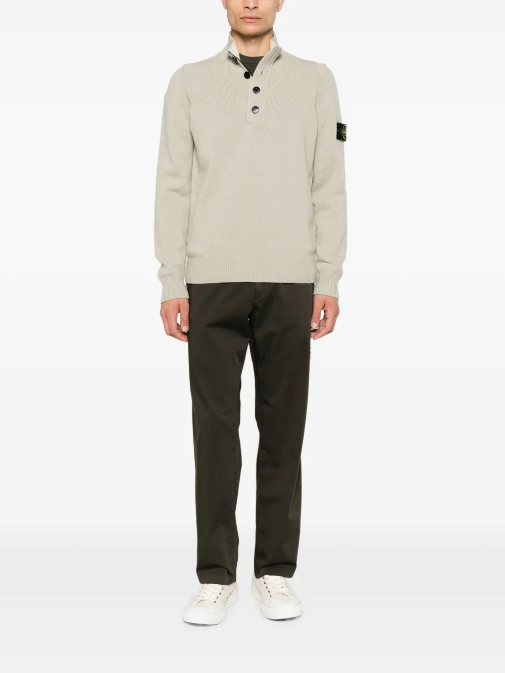 Stone Island 5100040 lambswool sweater Beige