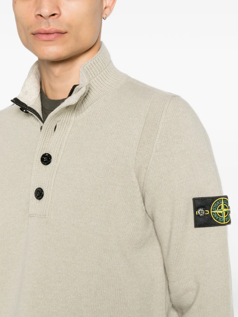 Stone Island 5100040 lambswool sweater Beige