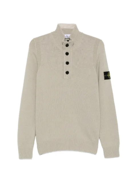 Stone Island logo-patch long-sleeve sweater