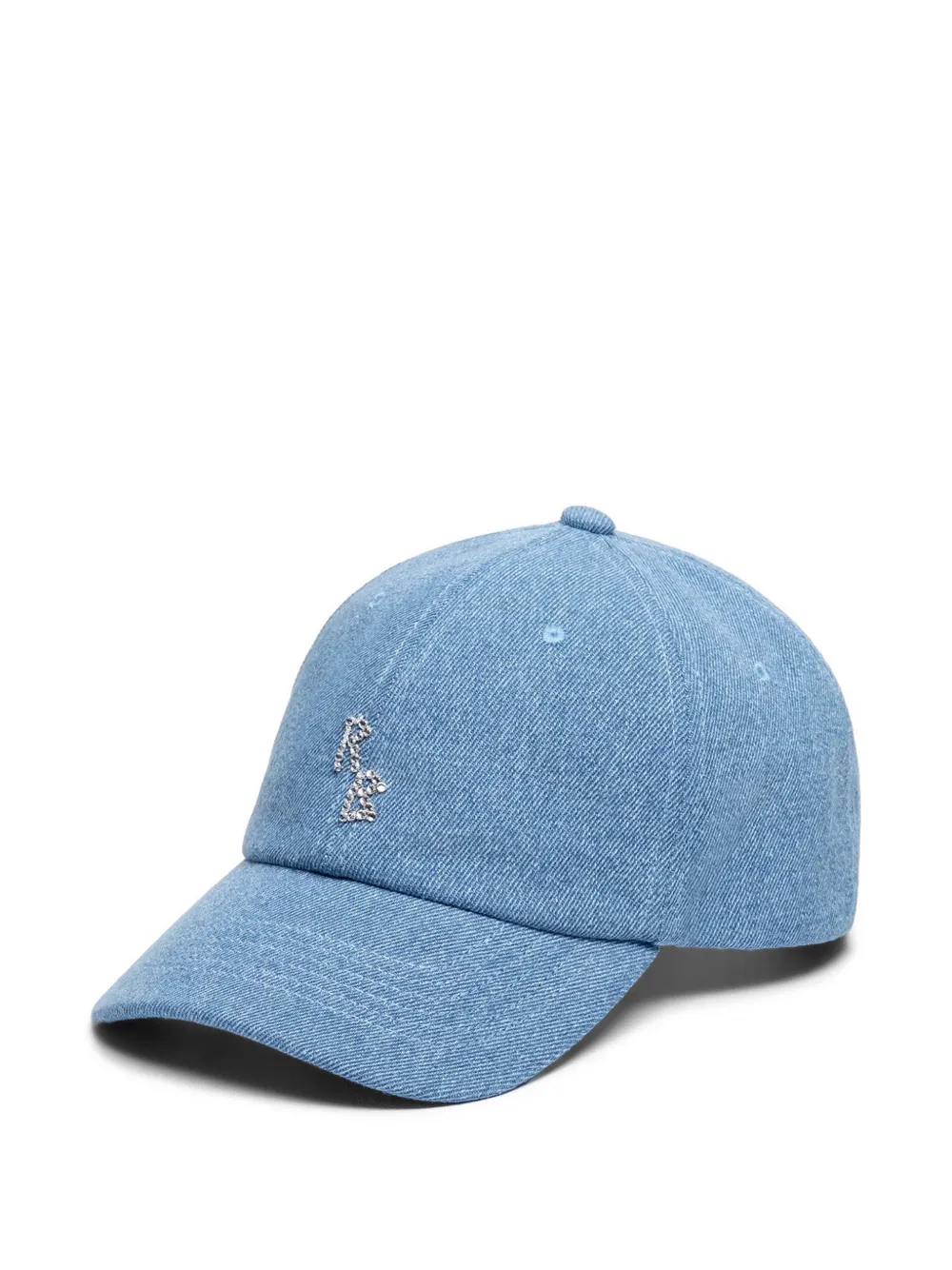 Ruslan Baginskiy Denim honkbalpet met geborduurde kristallen Blauw