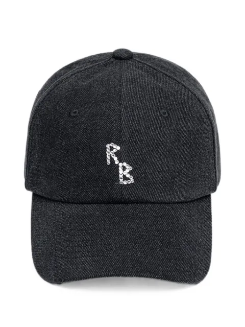 Ruslan Baginskiy casquette en jean à ornements en cristal