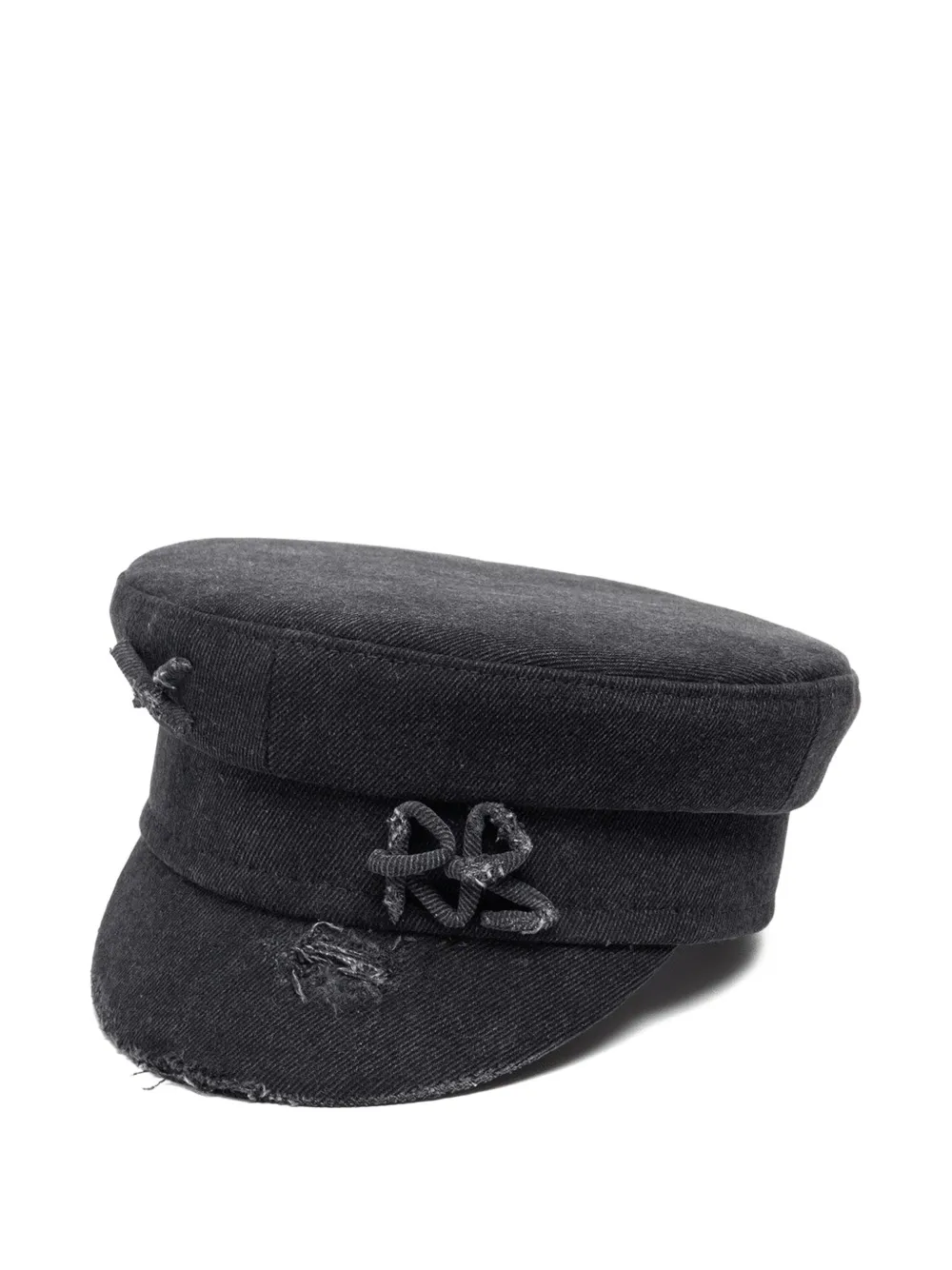 Ruslan Baginskiy Baker Boy gerafelde denim pet Zwart
