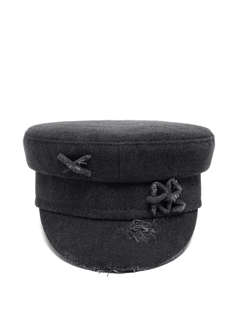 Ruslan Baginskiy casquette en jean Baker Boy à effet usé