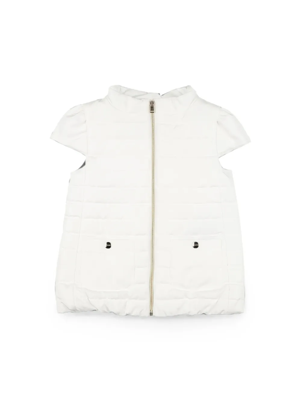 Herno Kids Gewatteerde bodywarmer met kapmouwen Wit