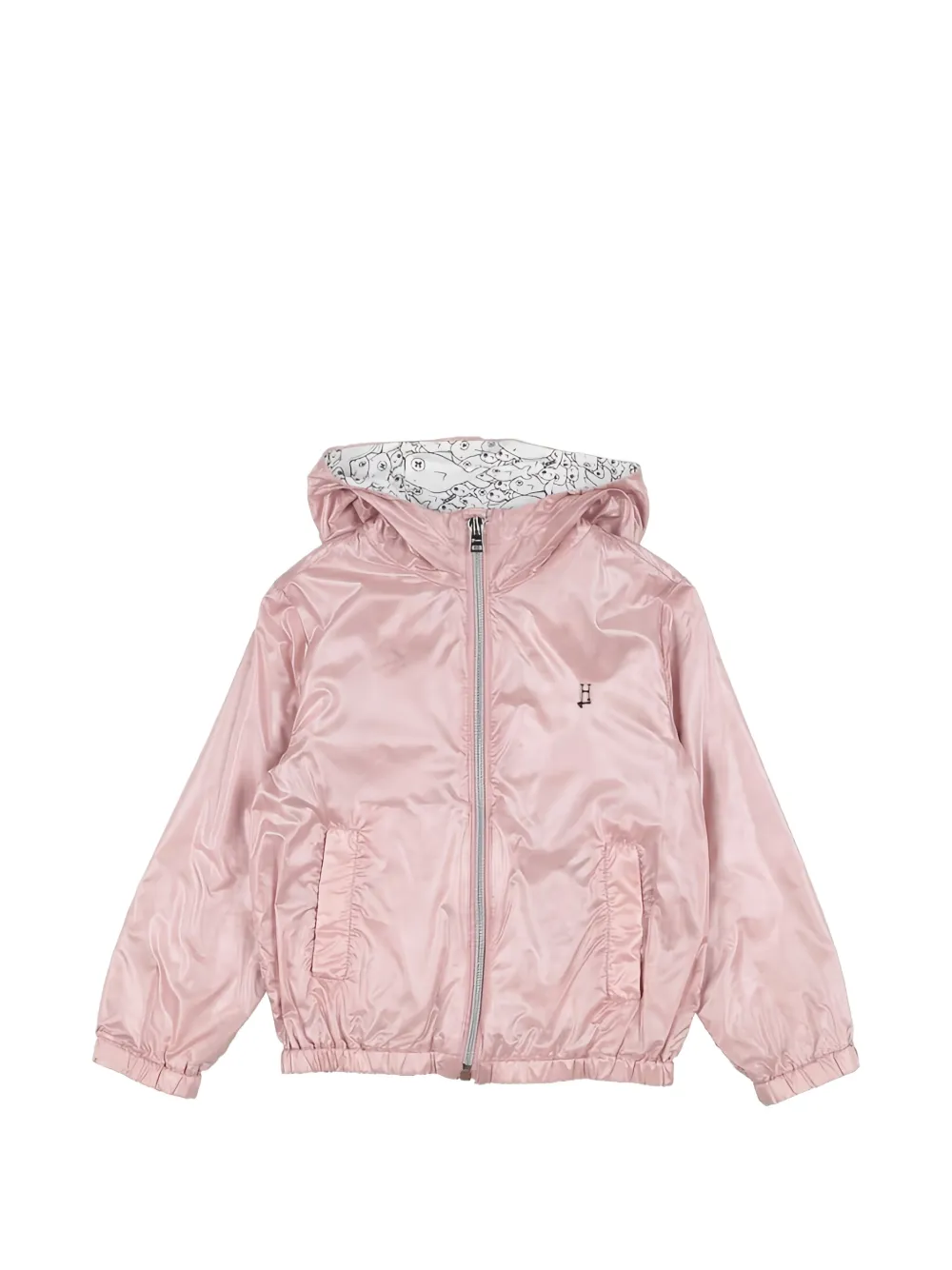 Herno Kids hooded logo-plaque jacket - Rosa