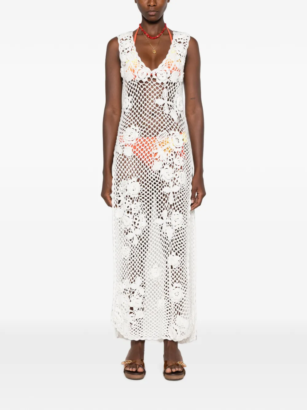 GANNI Tulen maxi-jurk Wit