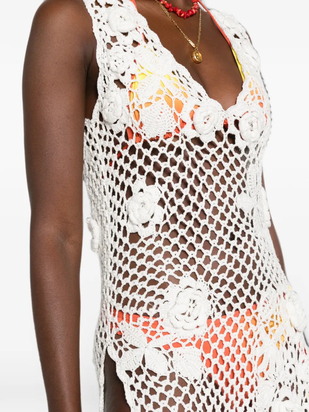 GANNI Tulen maxi-jurk Wit