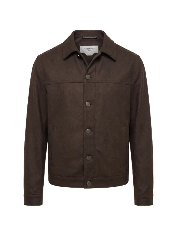Jacob Cohën Button-fastening Wool Shirt Jacket in Brown