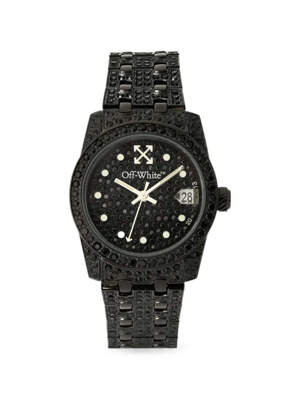Off-White Discreet pavé 32mm watch - Nero