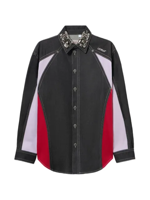 Off-White crystal-embellished color-block jacket
