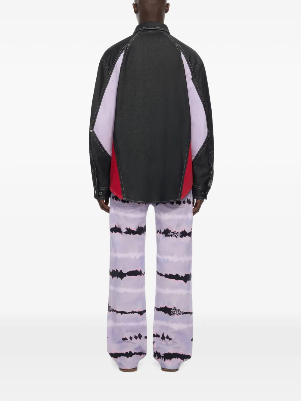 Off-White Jack met colourblocking en verfraaid met kristallen Zwart