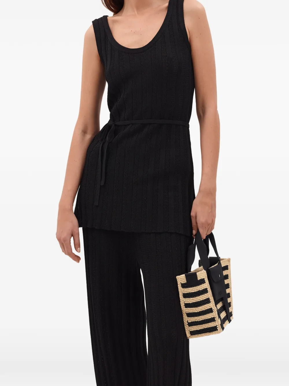 ERES Longitude pointelle-knit trousers Zwart