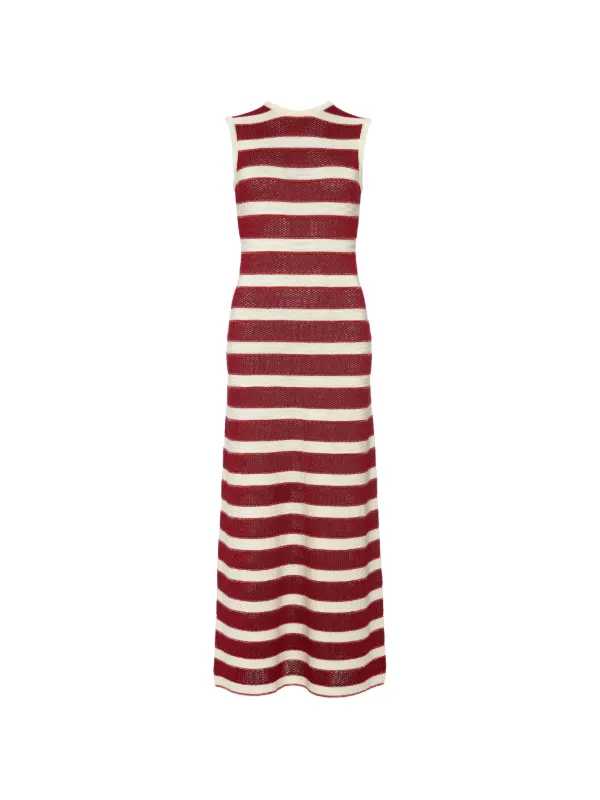 Eres Régulière Striped Open-back Maxi Dress in Red