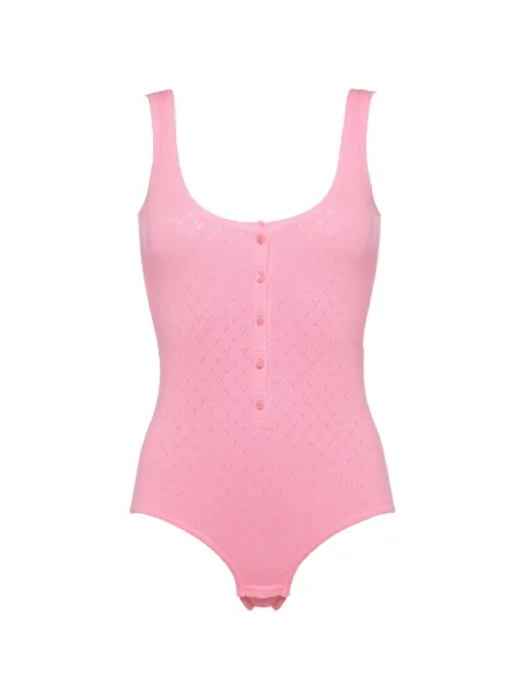 ERES Gourmandise pointelle-knit button-up bodysuit