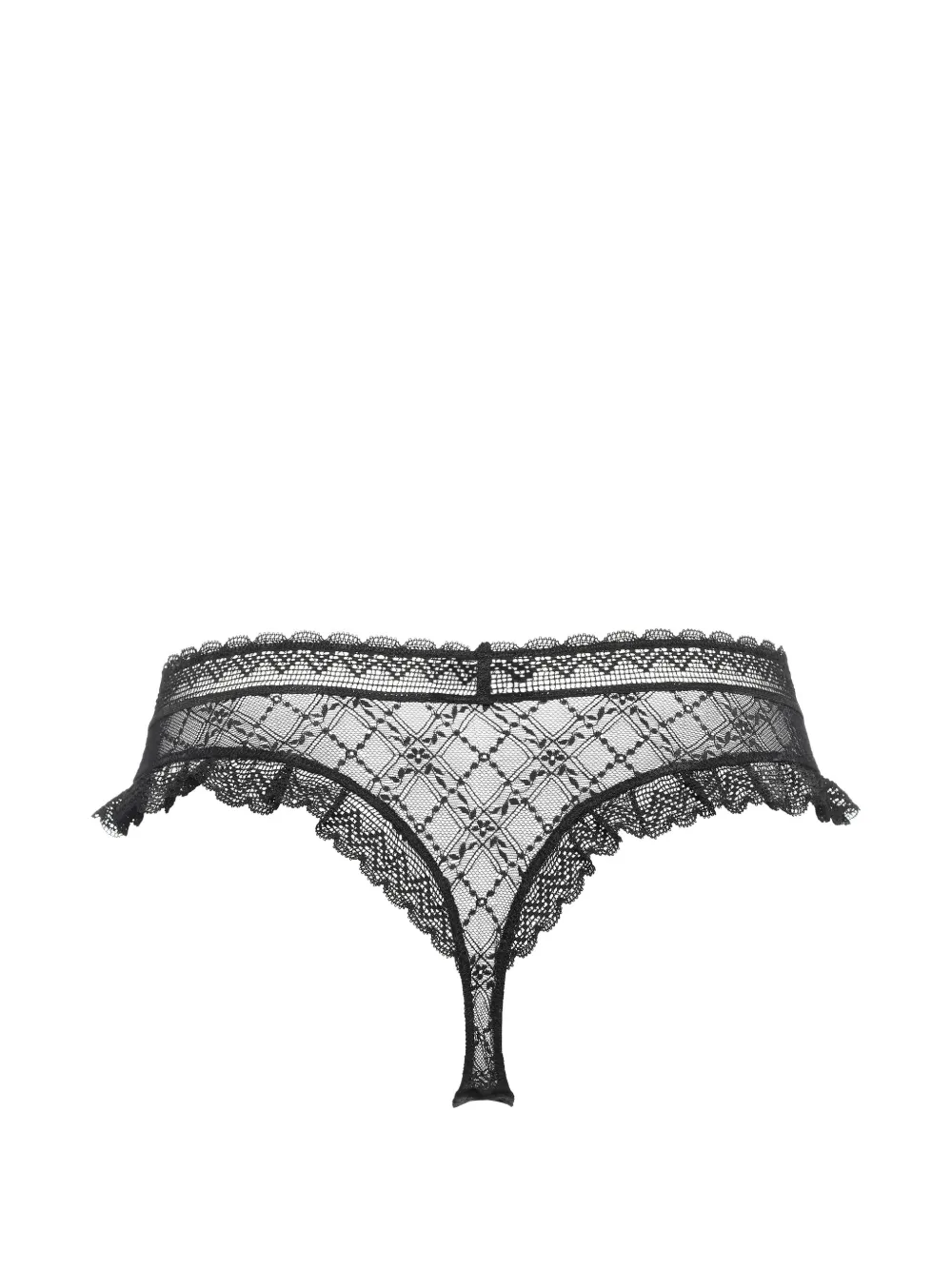 ERES Lili string met ruches en kant Zwart