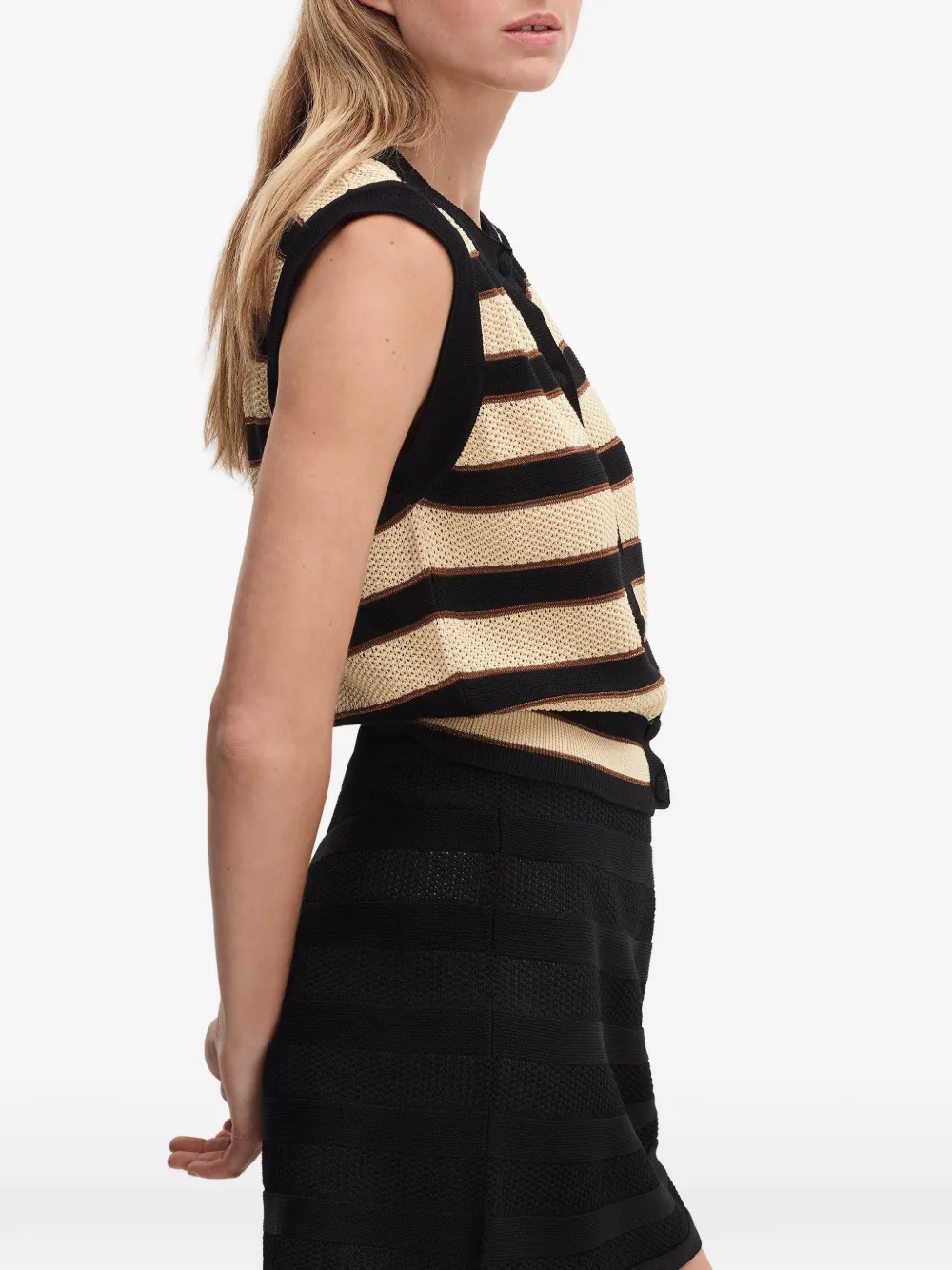ERES Mini Intervalle Pointelle-knit Skirt in Black, view 4