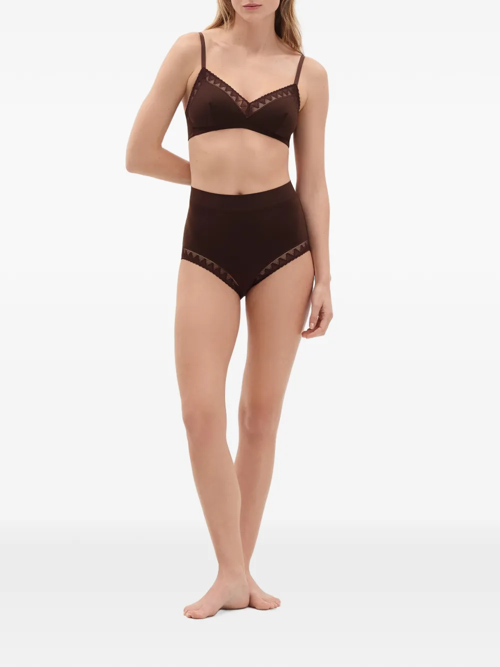 ERES Stillness slip met kanten afwerking Bruin