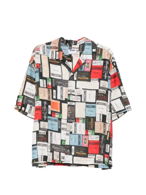 Moschino logo-patch short-sleeve shirt