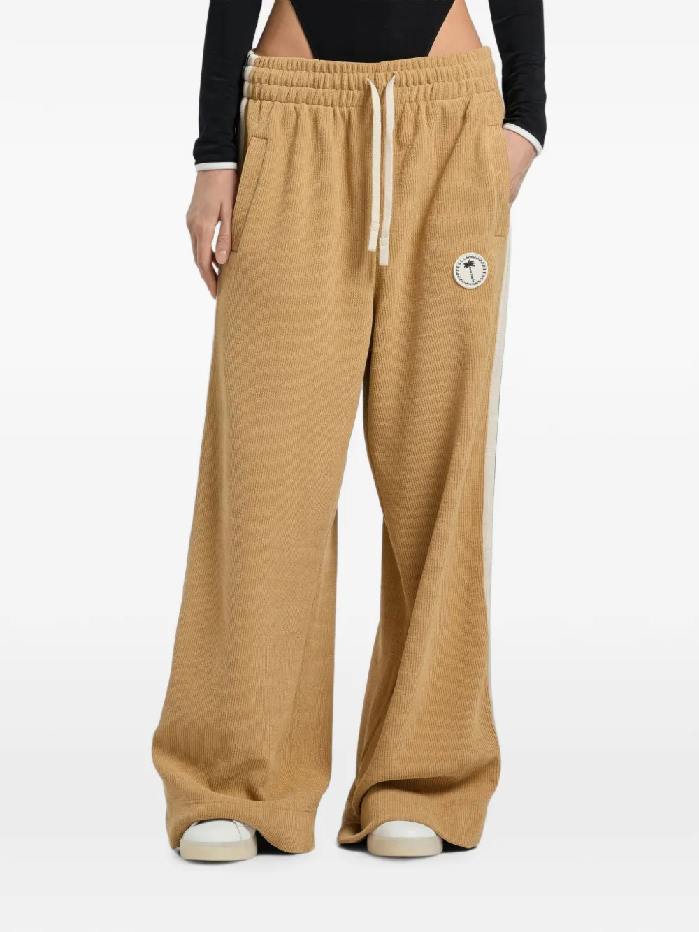 Palm Angels Chenille ruimvallende joggingbroek Beige