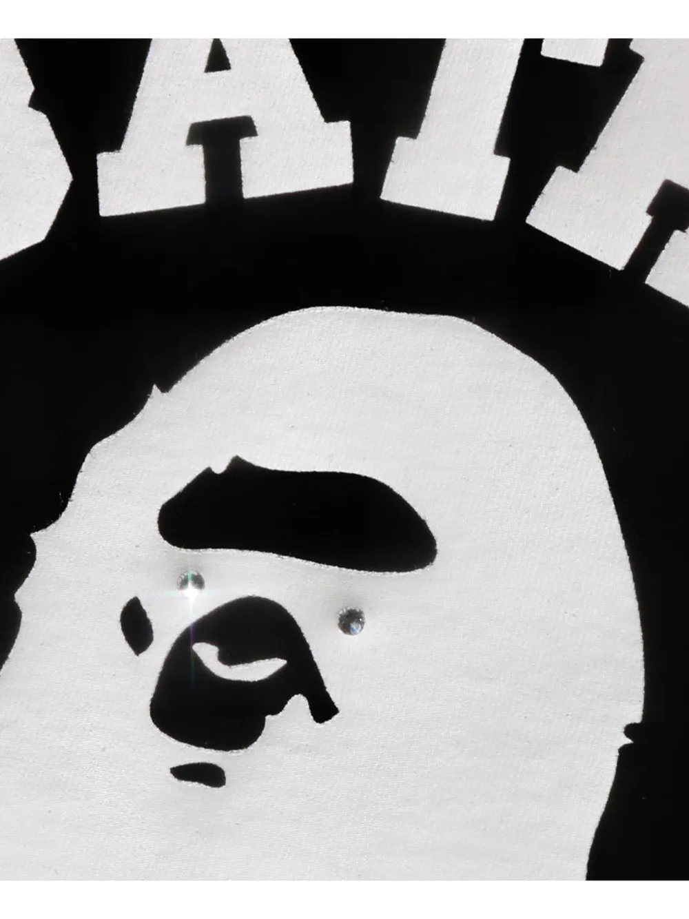 A BATHING APE College T-shirt verfraaid met kristallen Zwart