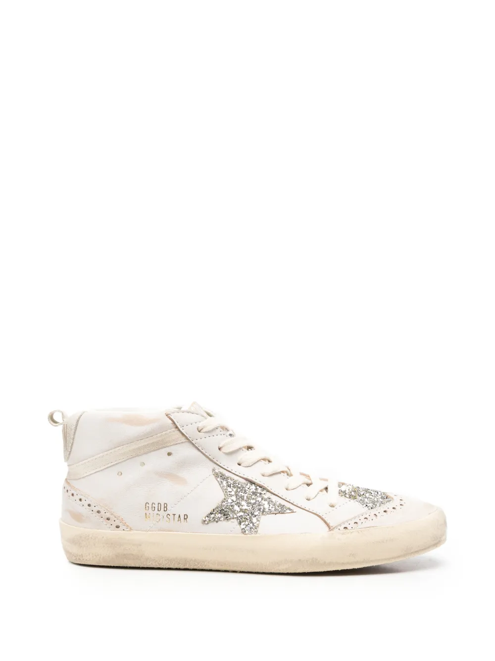 Golden Goose Hi Star sneakers met glitterpatch Beige
