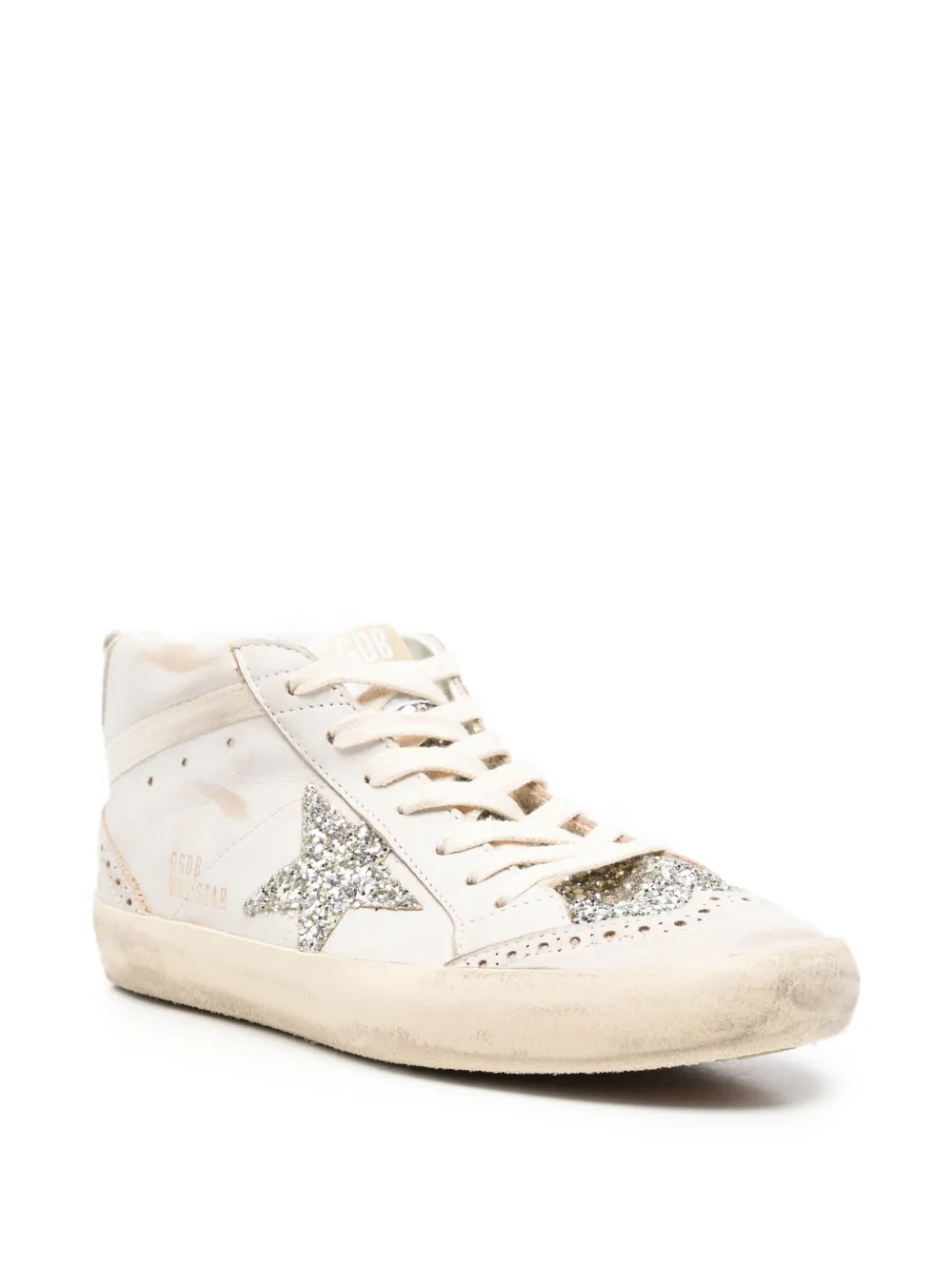 Golden Goose Hi Star sneakers met glitterpatch Beige