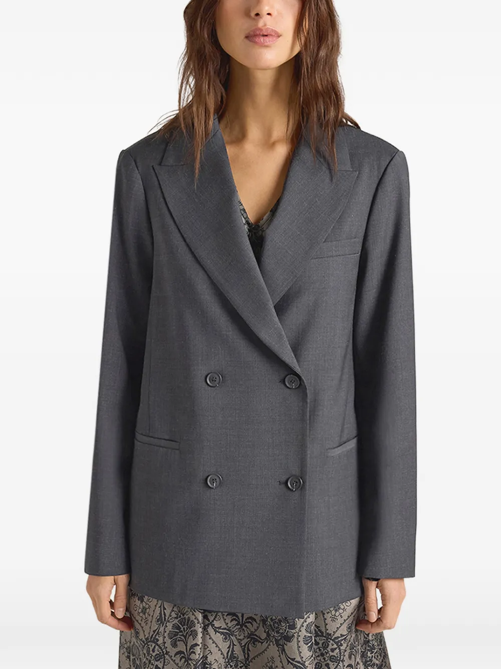 MOMONÌ Rosemary blazer met dubbele rij knopen Grijs