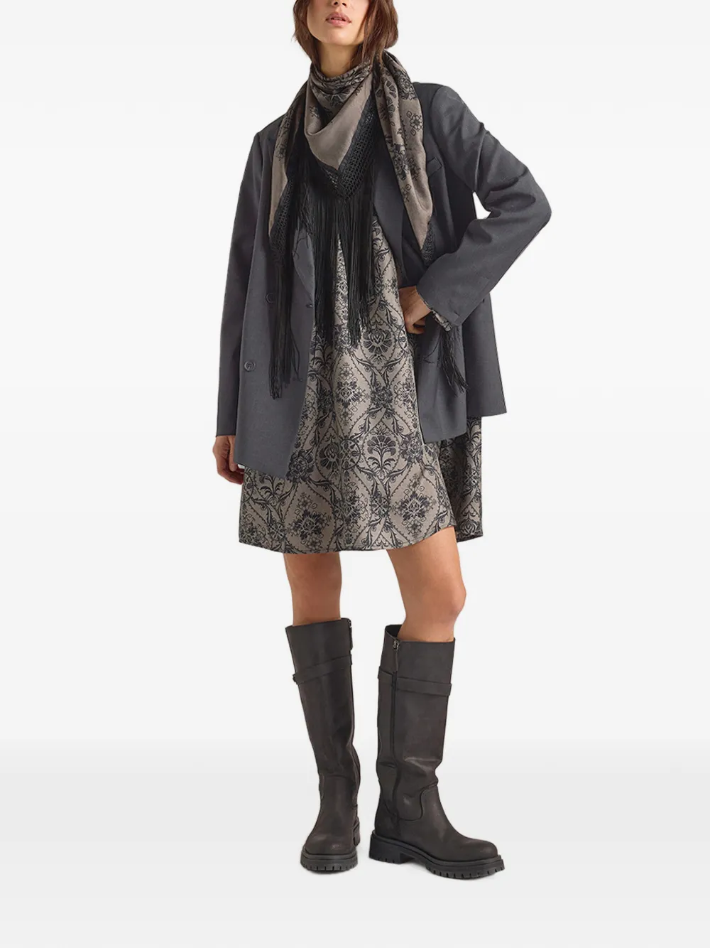 MOMONÌ Rosemary blazer met dubbele rij knopen Grijs
