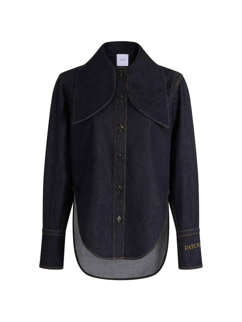 Patou Camicia denim con fiocco - Blu