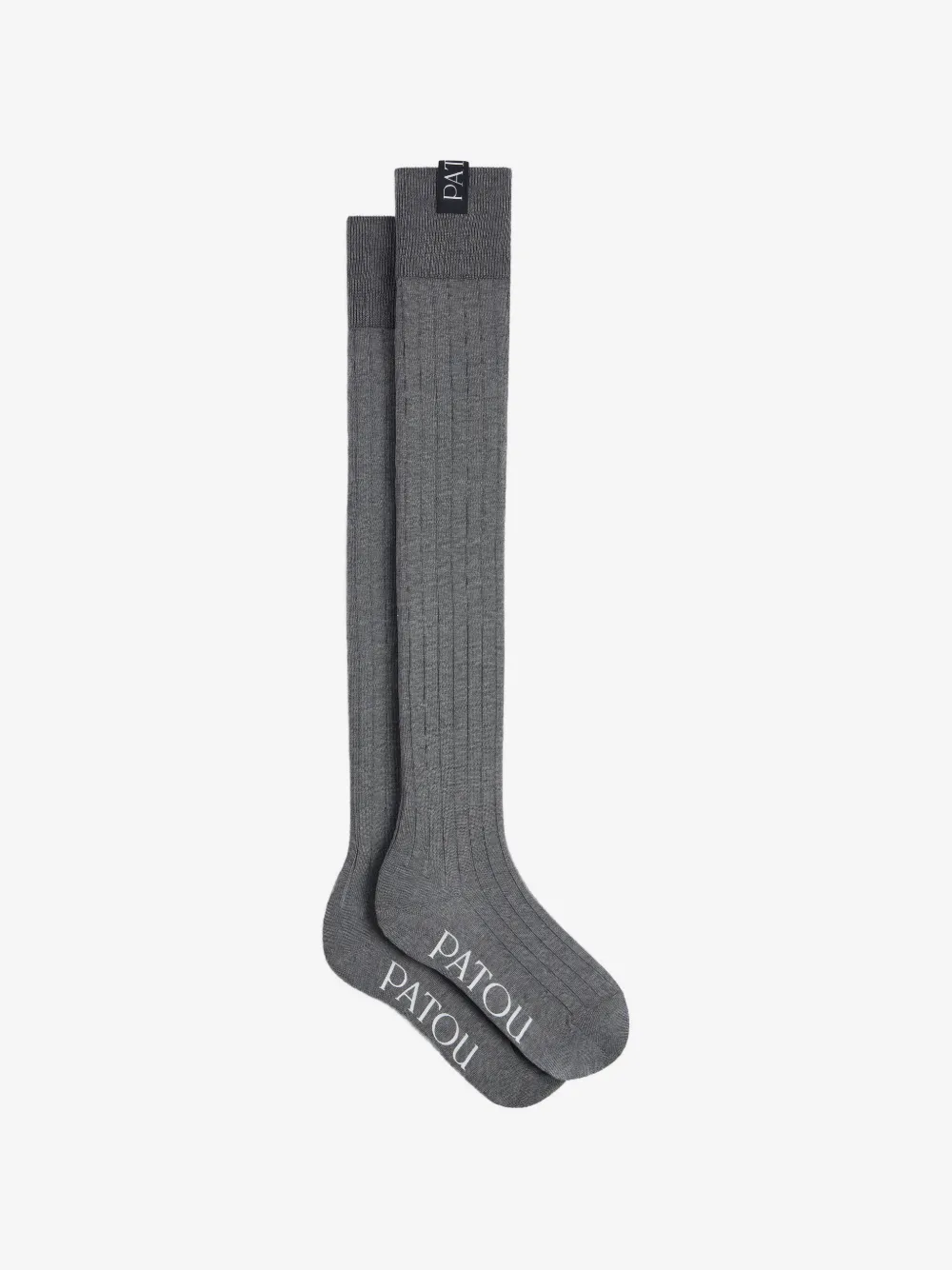 Patou ribbed over-the-knee socks | Grey | Image 1