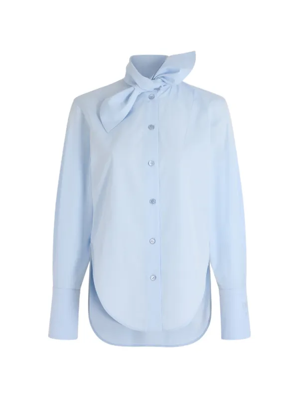 Patou Bow-collar Blouse in Blue