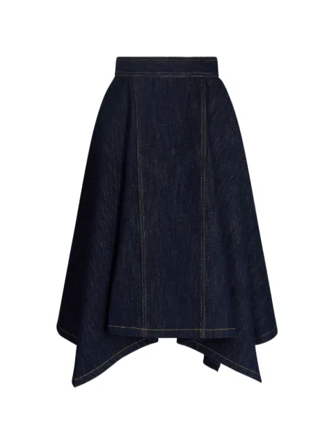 Patou jupe mi-longue en jean à ourlet asymétrique