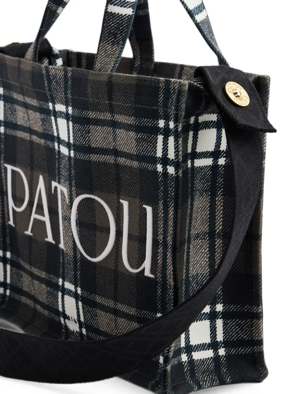 Patou Geruite shopper met logoprint Grijs