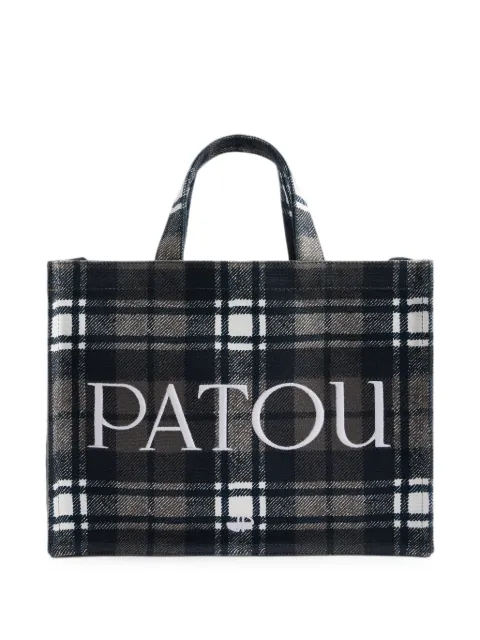 Patou medium check logo-print tote bag