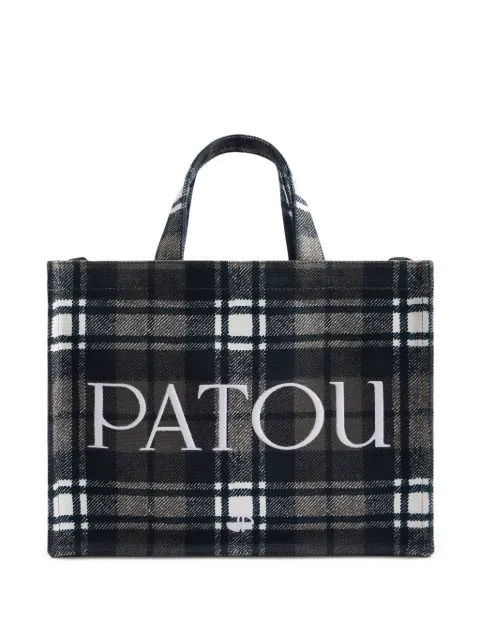 Patou medium check logo-print tote bag
