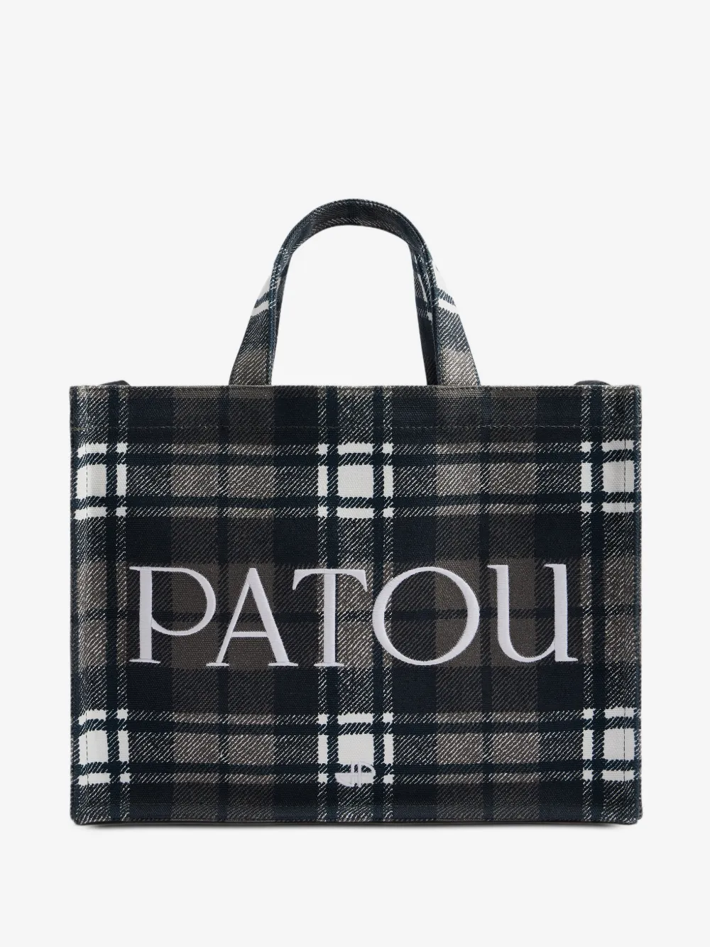 Patou medium check logo-print tote bag | Grey | Image 1