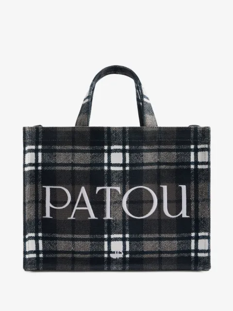 Patou medium check logo-print tote bag