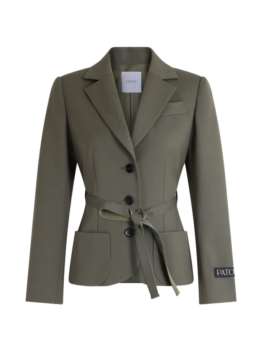 Patou Blazer monopetto con cintura - Verde