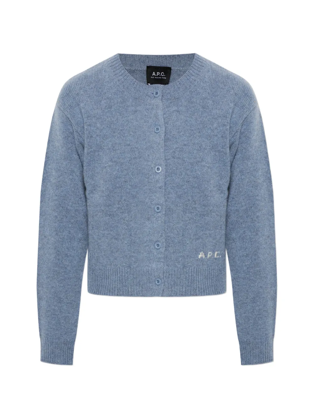 A.P.C. logo-detail cardigan - Blu