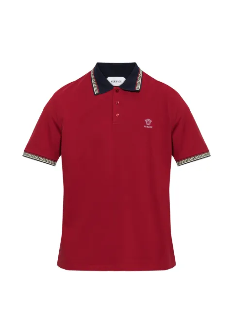 Versace Greca-trim embroidered polo shirt