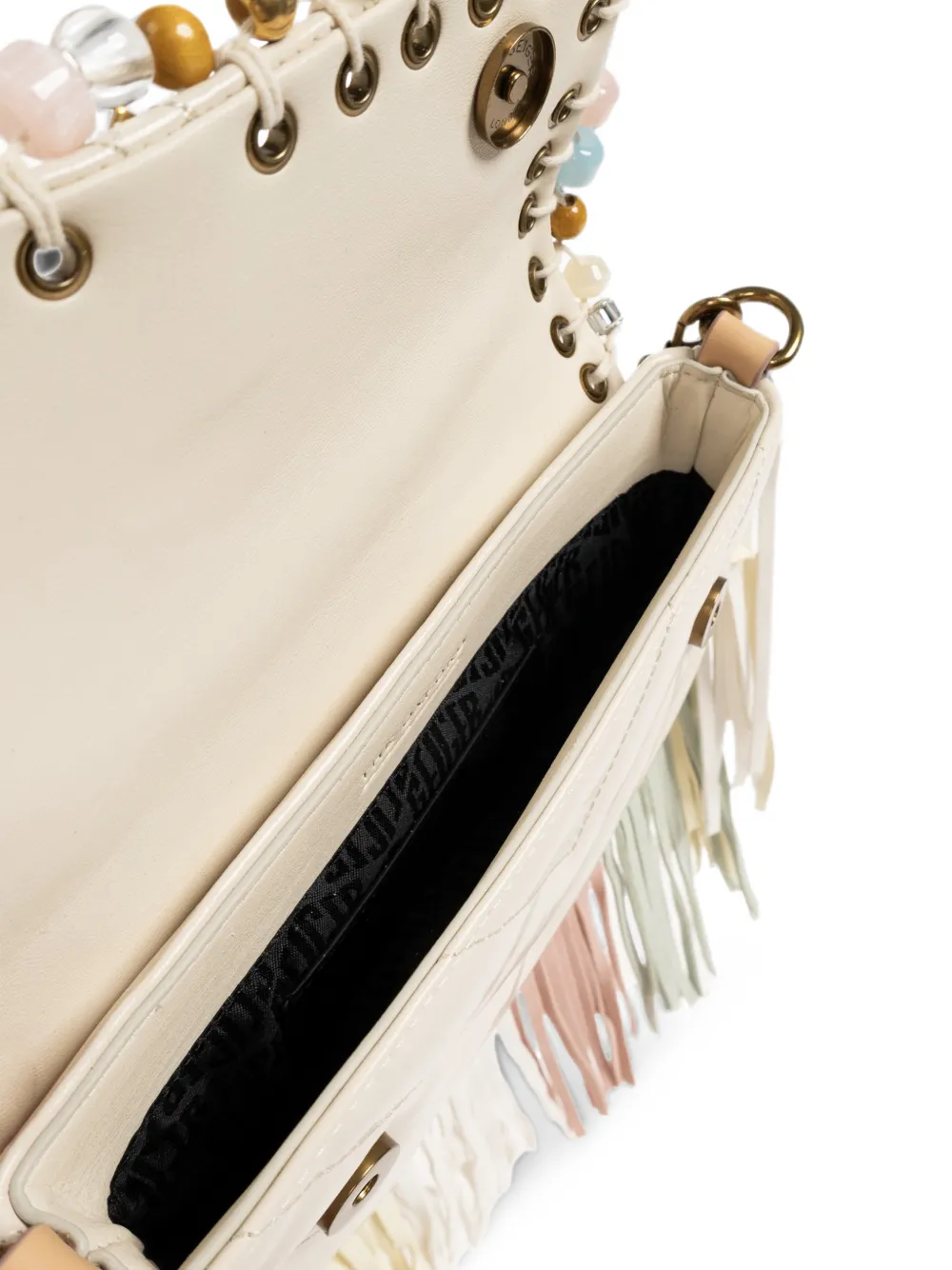 Kurt Geiger London Oxford schoudertas met franje afwerking Beige
