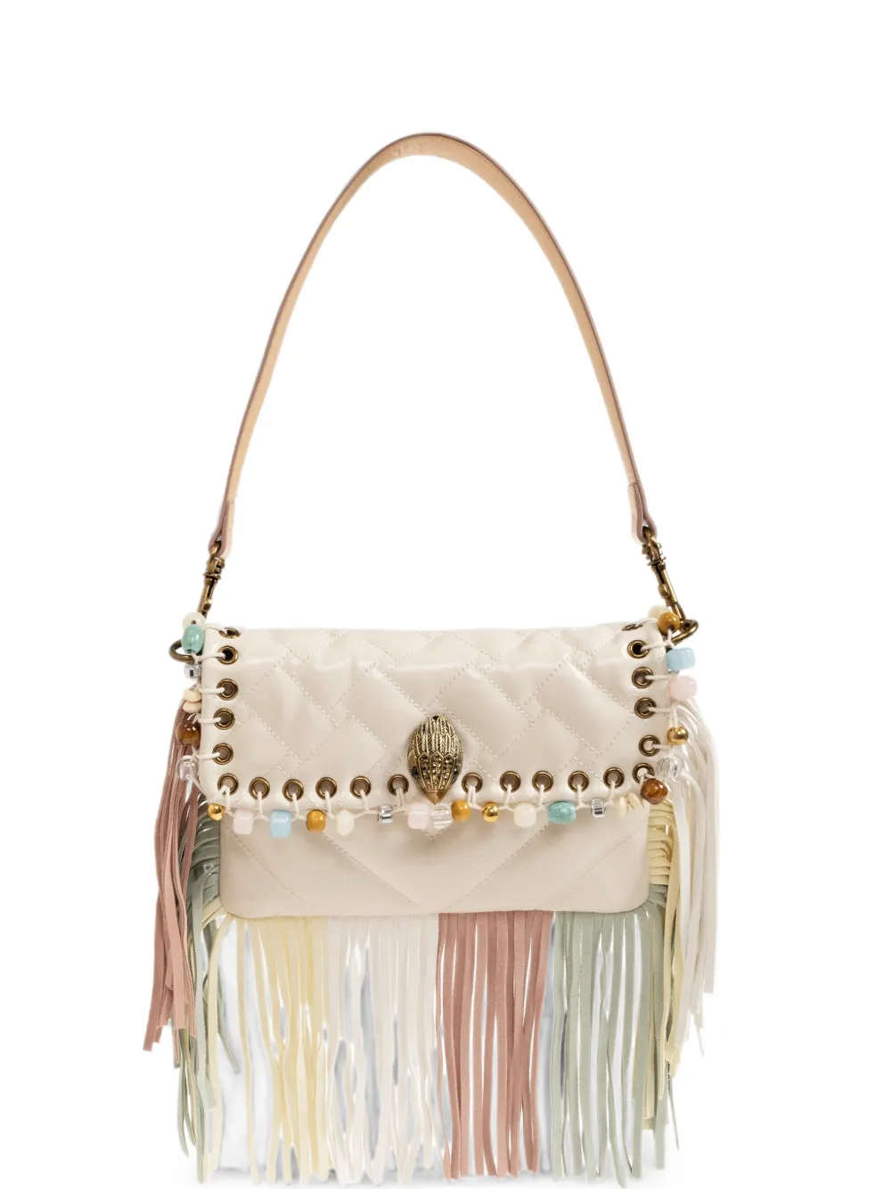 Kurt Geiger London Oxford fringe-trimmed shoulder bag - Neutrals
