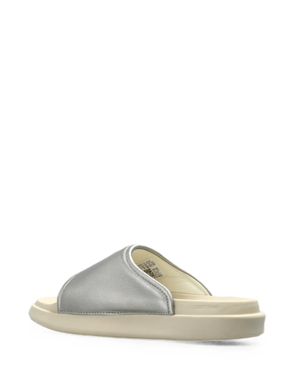 Y-3 logo-print leather sandals Zilver