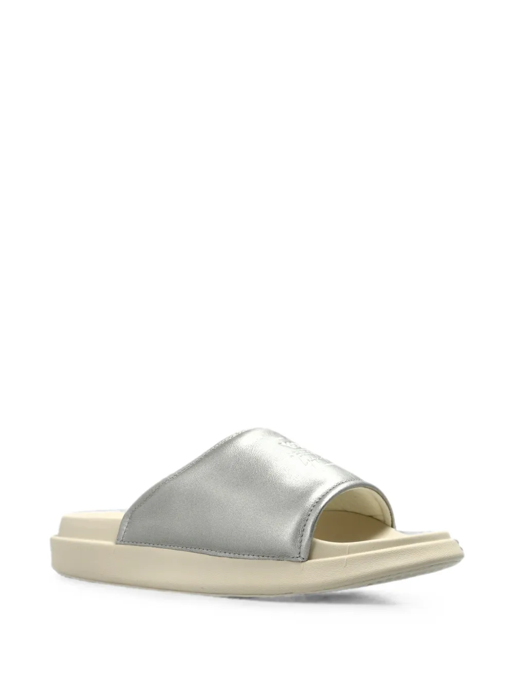 Y-3 logo-print leather sandals Zilver