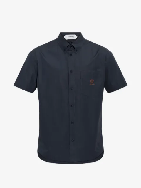 Versace Medusa-embroidered patch-pocket shirt