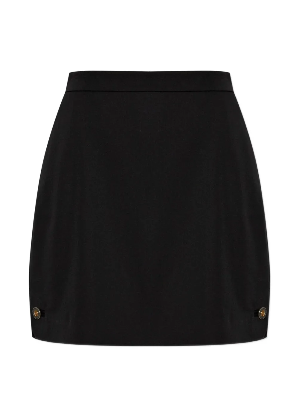 Versace Medusa-button wool mini skirt - Black