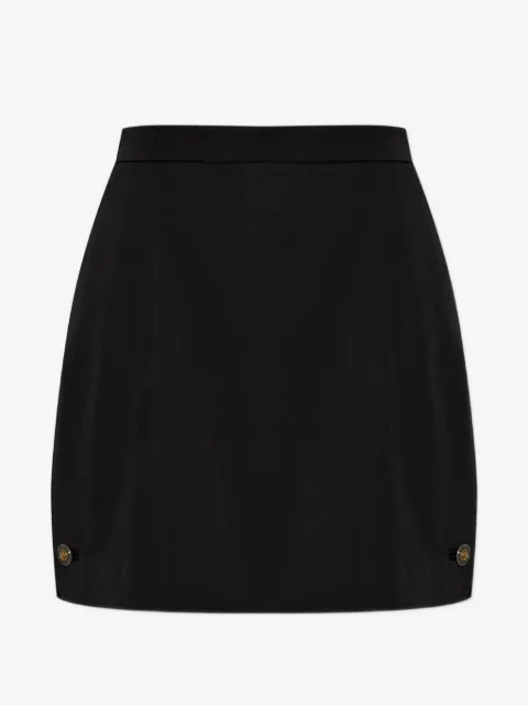 Versace Medusa-button wool mini skirt