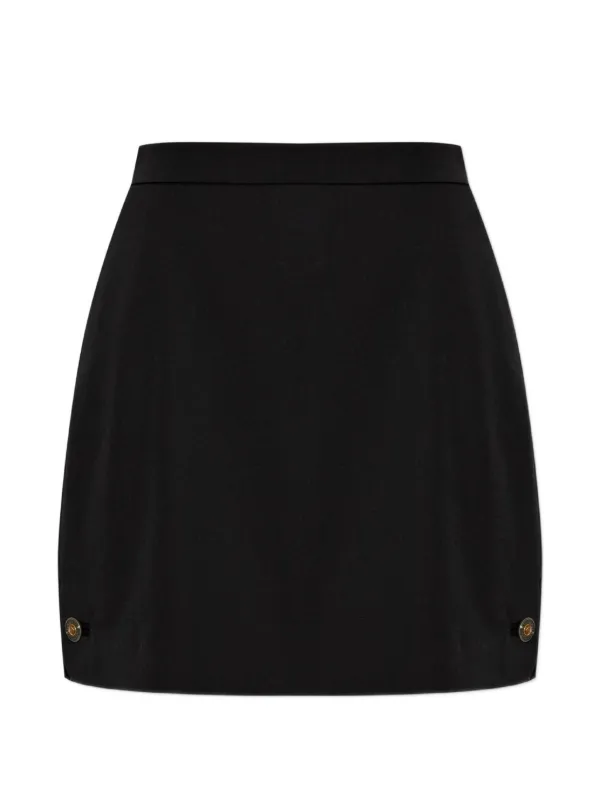 Versace Medusa-button Wool Mini Skirt in Black