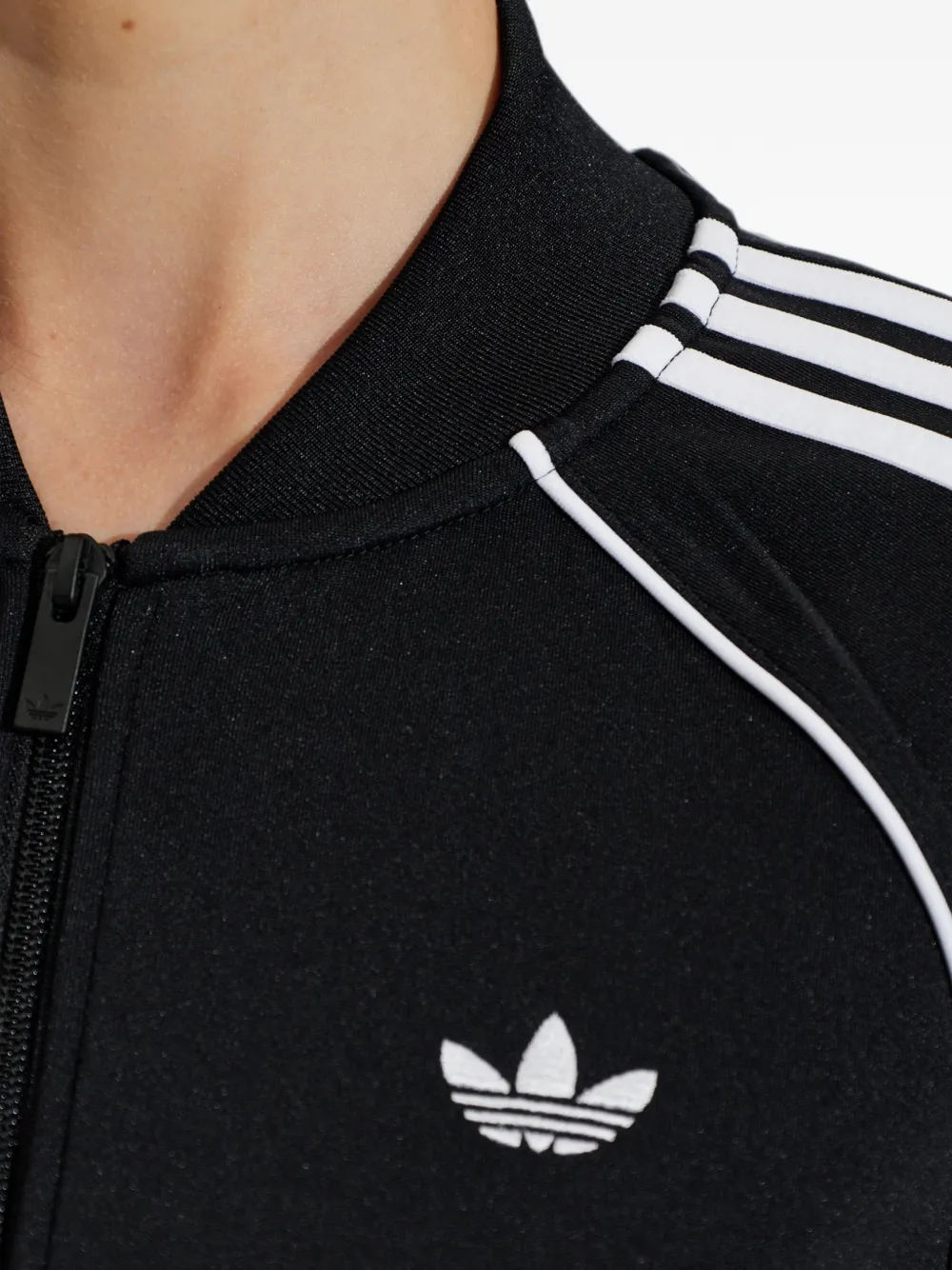 adidas cropped side-stripe track jacket Zwart